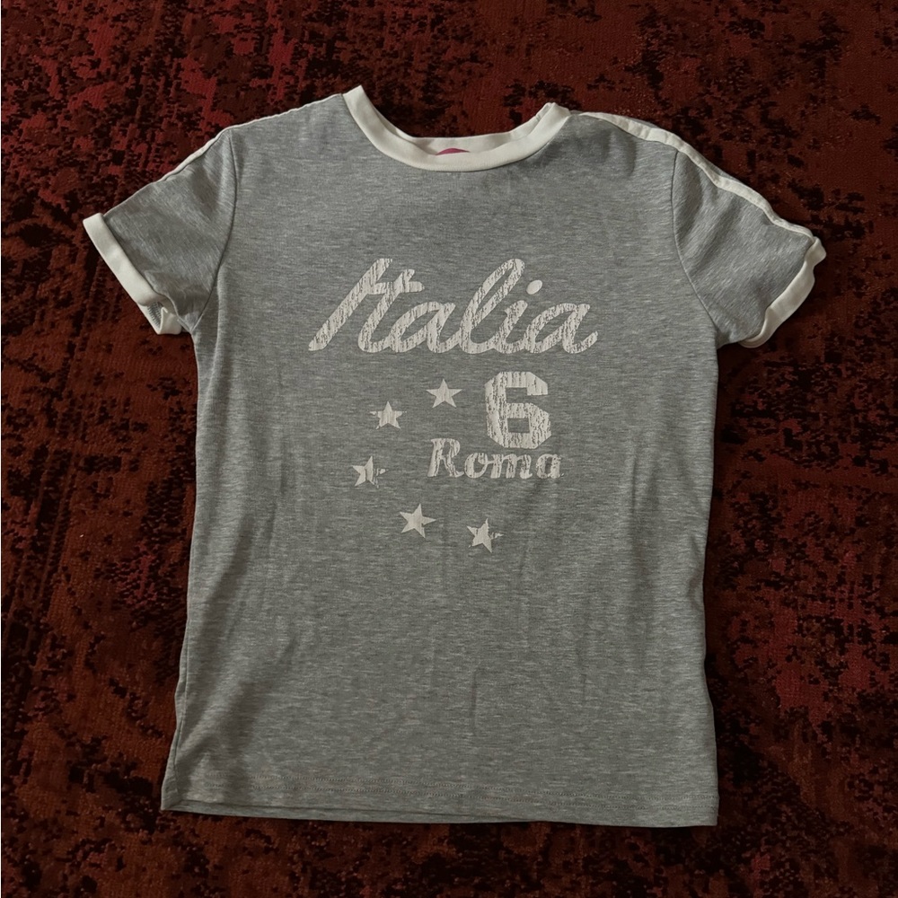 Italia grey white vintage baby tee